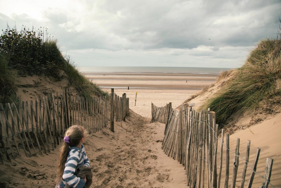 Sandy path between two sand dunes