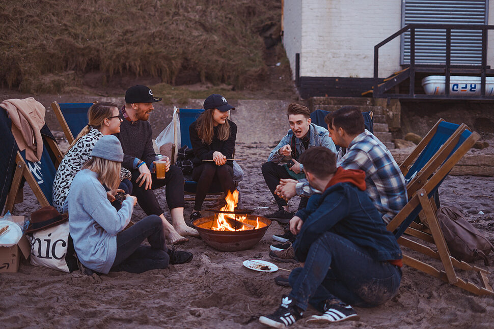 friends around a campfire